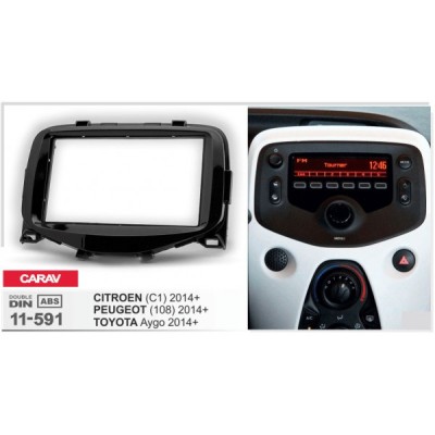 Перехідна рамка Carav Citroen C1, Peugeot 108, Toyota Aygo (11-591)