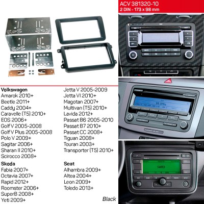 Перехідна рамка ACV Skoda Fabia, Octavia, Rapid, Roomster, SuperB, Yeti (381320-10)