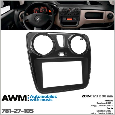 Перехідна рамка Dacia-Renault Dokker, Lodgy, Sandero AWM 781-27-105