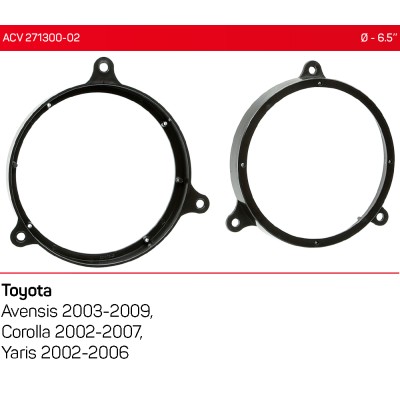 Проставки під динаміки ACV 271300-02 для автомобілів Toyota Avensis, Corolla, Yaris