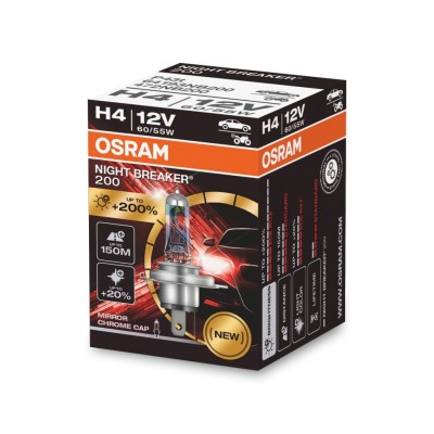 Галогенна лампа OSRAM H4 64193NB200-FS Night Breaker +200% 60/55W P43T 12V 10X10X1