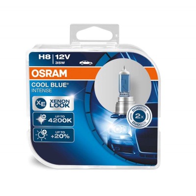 Галогенна лампа OSRAM 64212CBI CoolBlueIntence +20% 4200K H8 12V 35W PGJ19-1 10X2 HardDuopet
