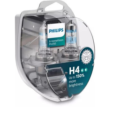 Галогенная лампа PHILIPS 12342XVPS2 H4 60/55W 12V P43T X-tremeVision Pro150 +150%