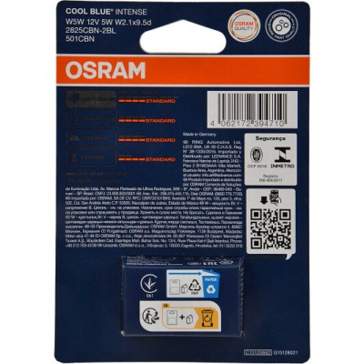 Комплект світлодіодних ламп OSRAM 2825DWP-2BL W5W (T10) LED 6000K 12V W2.1X9.5d WHITE (2 шт)