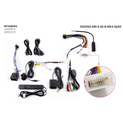 Штатное головное устройство EasyGo M9-3-32-B-ML9 QLED Mitsubishi Lancer