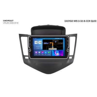Штатная автомагнитола EasyGo M9-3-32-B-CCR QLED Chevrolet Cruze 2009-2018