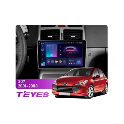 Штатна магнітола Teyes CC3 2k 6+128 Gb Peugeot 307 1 2001-2008 9"