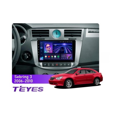 Штатна магнітола Teyes CC3 6+128 Gb Chrysler Sebring 3 JS 2006-2010 9"