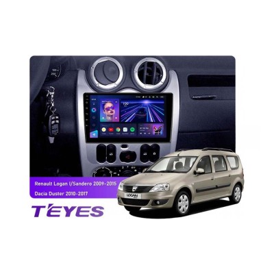 Штатна магнітола Teyes CC3 6+128 Gb 360° Renault Logan 1 Sandero Lada Lergus largus Dacia 2010-2015 9"