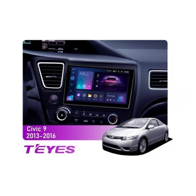 Штатна магнітола Teyes CC3 2k 6+128 Gb Honda Civic 9 Middle East 2013-2016 9"