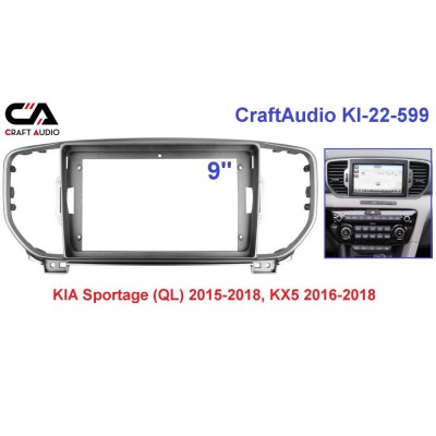 Рамка переходная CraftAudio KI-22-599 KIA Sportage (QL) 2015-2018, KX5 2016-2018 9"