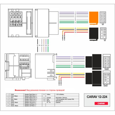 Перехідник для магнітол Mercedes, Opel Carav 12-224