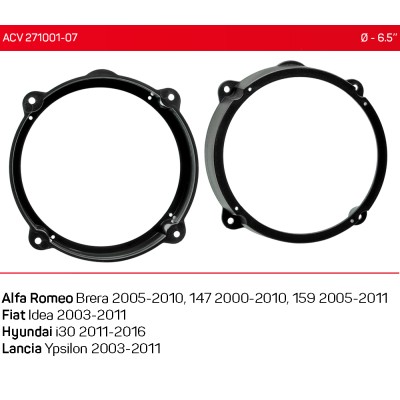 Проставки під динаміки ACV 271001-07 для автомобілів Alfa Romeo, Fiat, Hyundai, Lancia