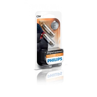 Комплект галогенових ламп Philips C5W, 2шт/блістер 12844B2