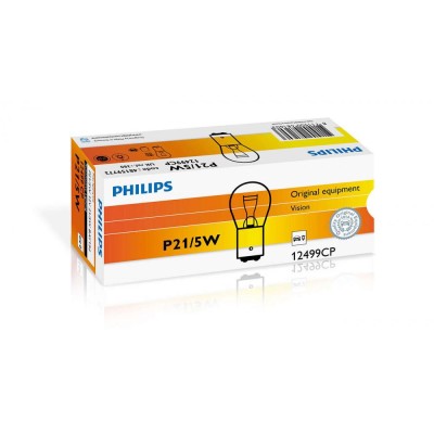 Комплект галогенових ламп Philips P21/5W, 10шт/картон 12499CP