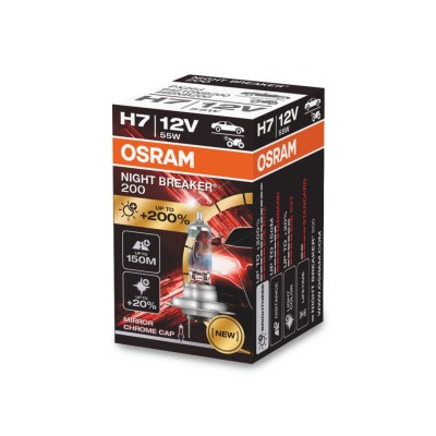 Галогенна лампа OSRAM H7 64210NB200-FS Night Breaker +200% 12V 55W PX26d 1шт