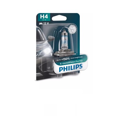 Галогенная лампа PHILIPS 12342XVPB1 H4 60/55W 12V X-tremeVision Pro150 +150% B1