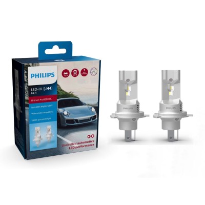 Комплект світлодіодних ламп PHILIPS H4 (P43t) 11342U92X2 LED Ultinon Pro9200 +400% 12/24V