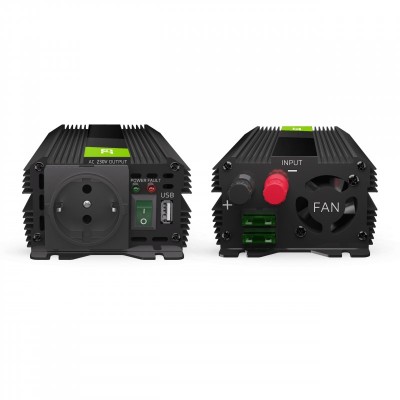 Преобразователь напряжения Green Cell 12V to 230V 500W/1000W с USB