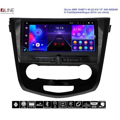 Автомагнітола QLine AMR 1046Р11-NI-22-816А 10" 4/64 NISSAN X-Trail/Qashkai/Rogue 2014+ (кондиціонер + підсилювач)