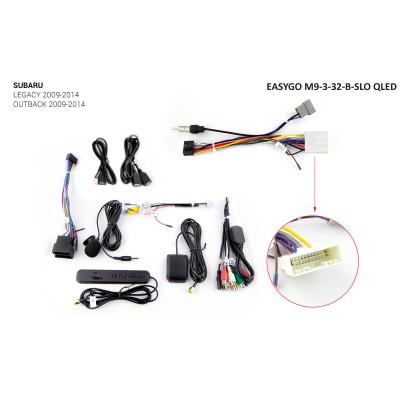Штатное головное устройство EasyGo M9-3-32-B-SLO QLED Subaru Legacy, Outback