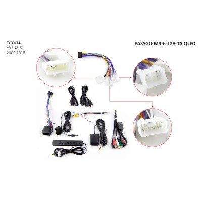 Штатное головное устройство EasyGo M9-6-128-TA QLED Toyota Avensis