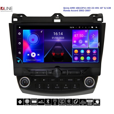 Штатна магнітола QLine AMR 10612P11-HO-22-491 10" 4/64 Honda Accord 02-07