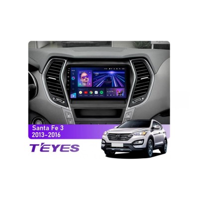 Штатна магнітола Teyes CC3 6+128 Gb 360° Hyundai Santa Fe 3 2013-2016 (C) 9"