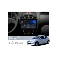 Штатна магнітола Teyes X1 2+32 Gb Wi-Fi Peugeot 206 1998-2012 9"