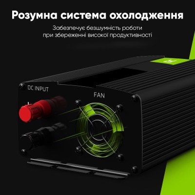 Преобразователь напряжения Green Cell INV07 12V to 230V 300W/600W чистый синус для центрального отопления и насосов