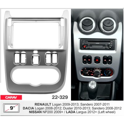 Перехідна рамка CARAV Renault, Dacia Duster, Sandero, Logan (22-329)