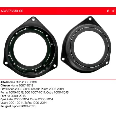 Проставки під динаміки ACV 271230-06 для автомобілів Alfa Romeo, Citroen, Fiat, Ford, Opel, Peugeot