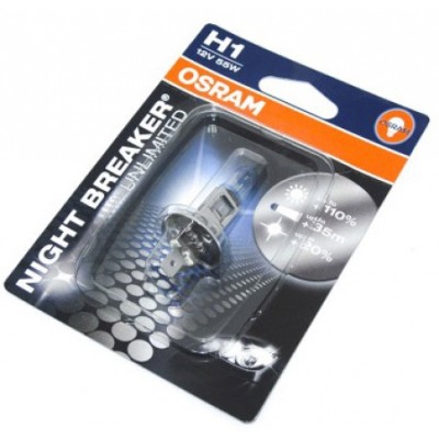 Галогенна лампа OSRAM H1 64150NBU-01B Night Breaker Unlimited 12V 55W P14.5S 10X1 Blister