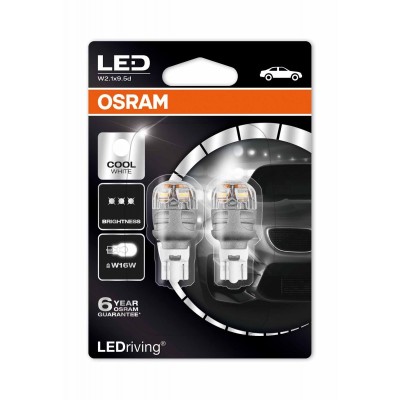 LED лампа OSRAM 9213CW Premium W16W 12V W2.1X9.5d 6000K 2pcs. blister