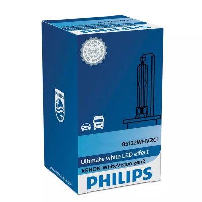 Ксенонова лампа PHILIPS 85122WHV2C1 D2S 85V 35W P32d-2 WhiteVision gen2 5000K