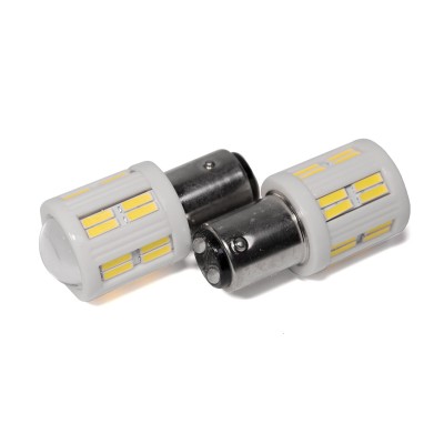 Світлодіодна лампа StarLight T25/5 28 (24+4 линза) диодов 4014 3.5W 12V-24V WHITE / кераміка / габарит+стоп