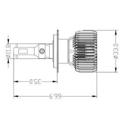 Світлодіодні лампи Prime-X R Pro Н7 (5000K) (2 шт)
