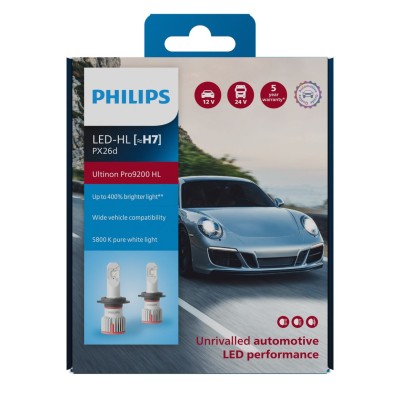 Комплект світлодіодних ламп PHILIPS H7 (PX26d) 11972U92X2 LED Ultinon Pro9200 +400% 12/24V