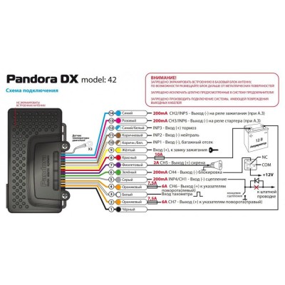 Двостороння мотосигналізація Pandora Moto DX-42 з сиреною