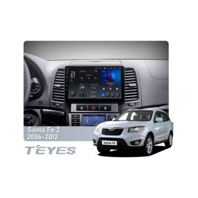 Штатна магнітола Teyes X1 2+32 Gb Wi-Fi Hyundai Santa Fe 2 2006-2012 9"