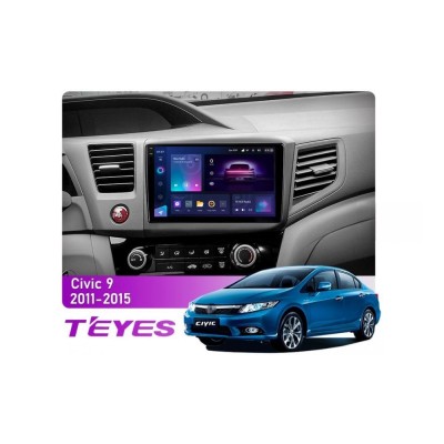 Штатна магнітола Teyes CC3 2k 6+128 Gb Honda Civic 9 FB FK FD 2011-2015 9"