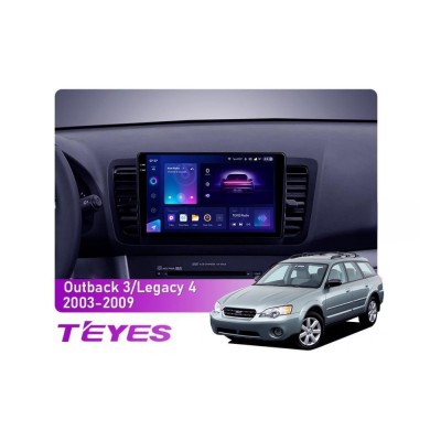 Штатна магнітола Teyes CC3 2k 6+128 Gb 360° Subaru Outback 3, Legacy 4 2003-2009 9"