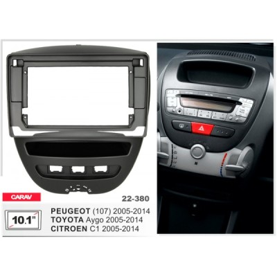 Перехідна рамка Carav Citroen C1, Peugeot 107, Toyota Aygo (22-380)