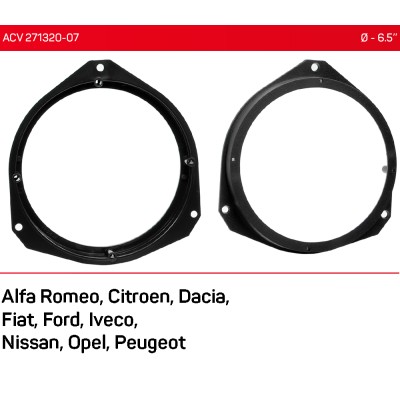 Проставки под динамики ACV 271230-07 для автомобилей Alfa Romeo, Dacia, Fiat, Nissan, Opel