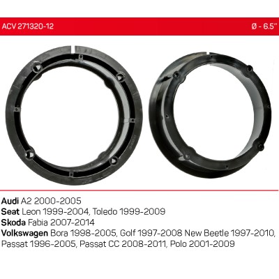 Проставки под динамики ACV 271320-12 для автомобилей Audi, Skoda, Seat, Volkswagen