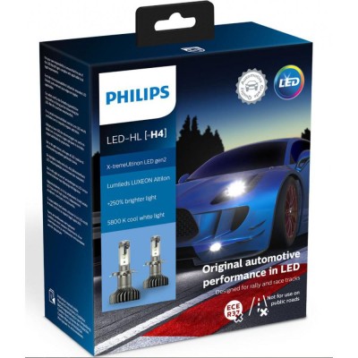 Лампы светодиодные Philips H4 X-tremeUltinon LED Gen2 +250% 11342XUWX2 (2 шт.)