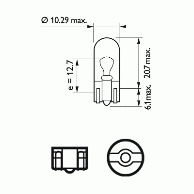 Галогенна лампа PHILIPS 13961CP W5W 24V 5W W2,1X9,5d