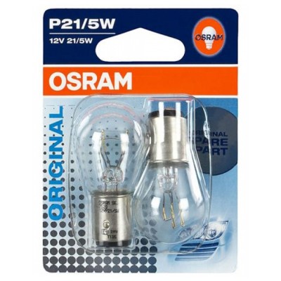 Галогенна лампа OSRAM 7528-02B P21/12V 5W BAY15d 10X2 Blister