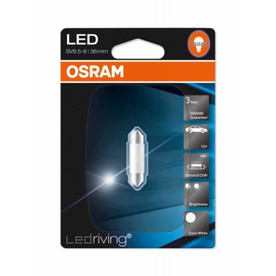 LED лампа OSRAM 6436SW C5W 1W 6700K 36mm 12V B1