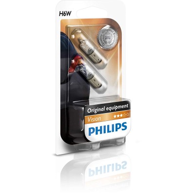 Галогенна лампа PHILIPS 12036 BLI2 H6W 12V 6W BAX9s 2 штуки на блістері